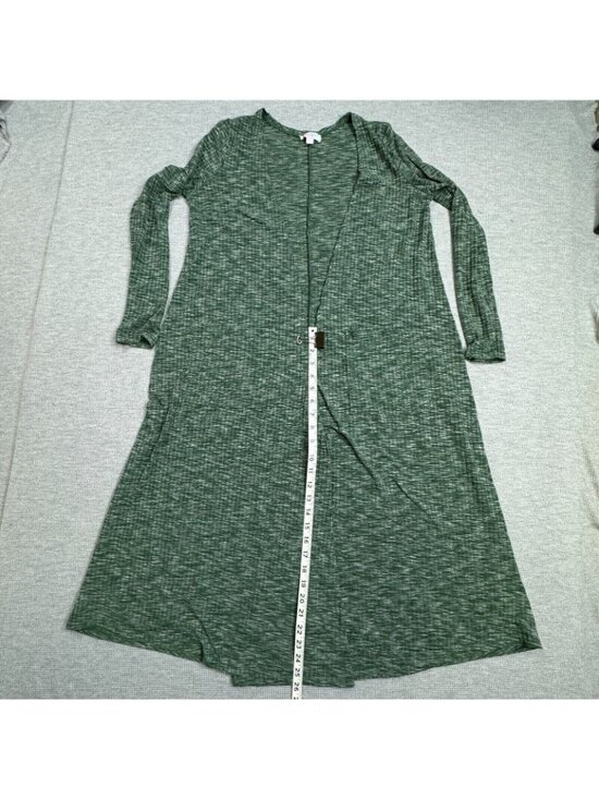 LuLaRoe Cardigan Sweater Duster Womens Size Small Heather Green Open Front Long - Picture 15 of 16